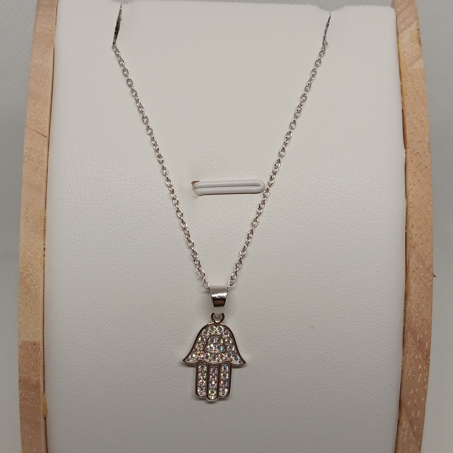 Moissanite Womens 925 Silver Hand Necklace 025ctw 16 Silver Chain Nwt 100$
